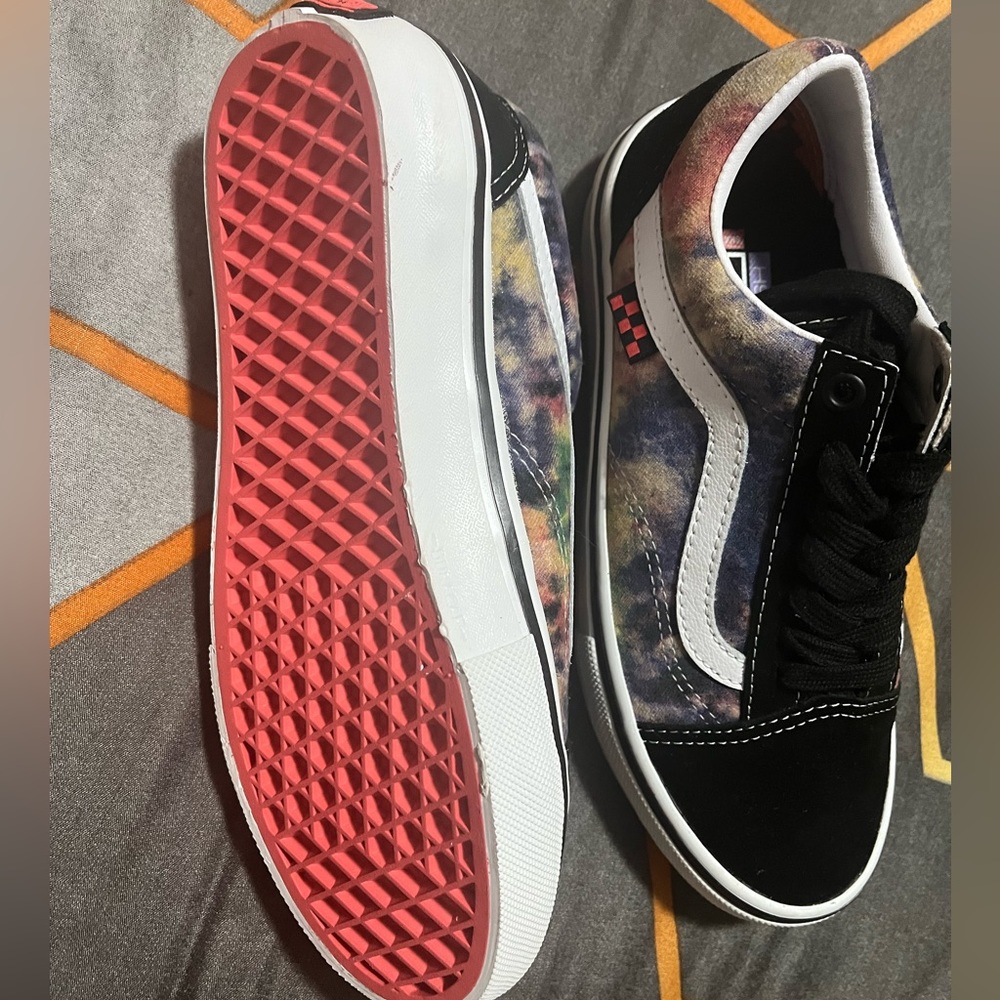 Brand new PopCush Vans , never worn, multi color skate shoes.